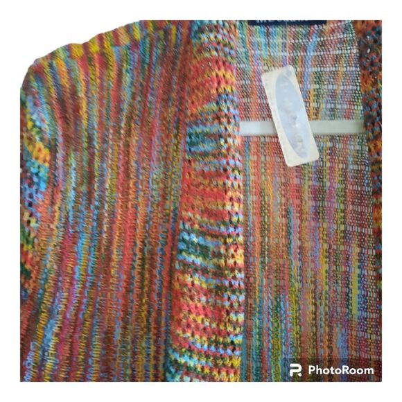 Trader Rick's Mechant Multi Color Open Front Cardigan Sweater - Picture 4 of 4